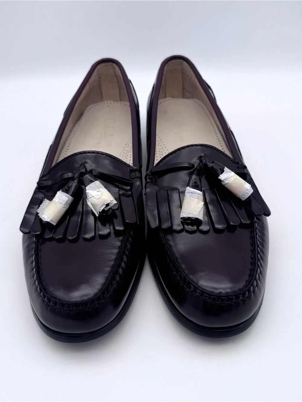 Cole Haan Pinch Tassel Loafers Burgundy Leather Men 9.5 D Dress Shoes NWOB